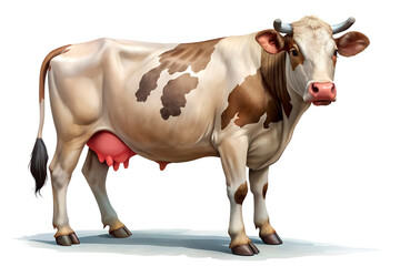 cow on white background