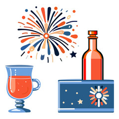 New year Merry Christmas Gift Drink Winter holiday