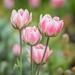 Beautiful pink flowers blooming in a garden