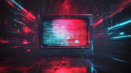 Obraz premium Futuristic neon abstract digital lighting and motion background with glowing lines shapes and patterns creating a dynamic high tech and sci fi inspired visual experience