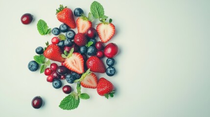fresh summer berries and mint