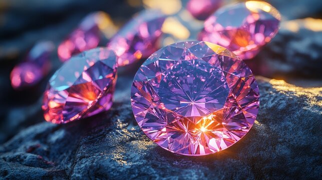 Sparkling gemstones stand alone - Powered by Adobe