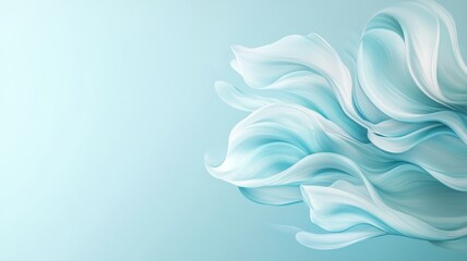Abstract Teal and White Swirling Flowing Design