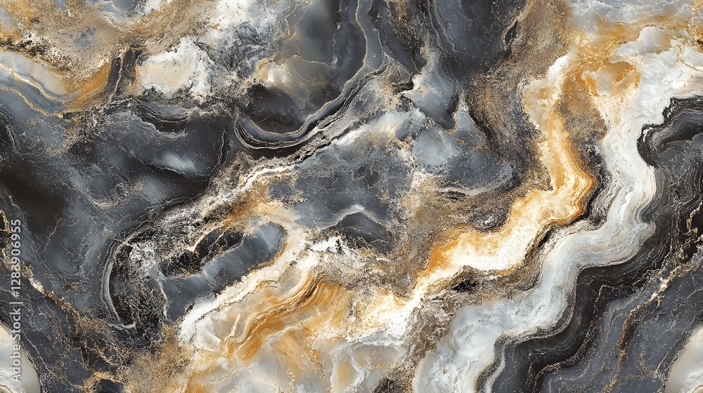 Poster geological patterns and textures of intricate mineral crystal formations on natural stone surfaces