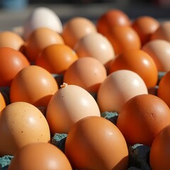 Fresh Brown and White Eggs in a Carton - Healthy Food Source