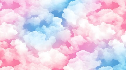 Fototapeta premium Soft Colorful Clouds in a Blue and Pink Sky Background for Textures and Digital Artwork Projects