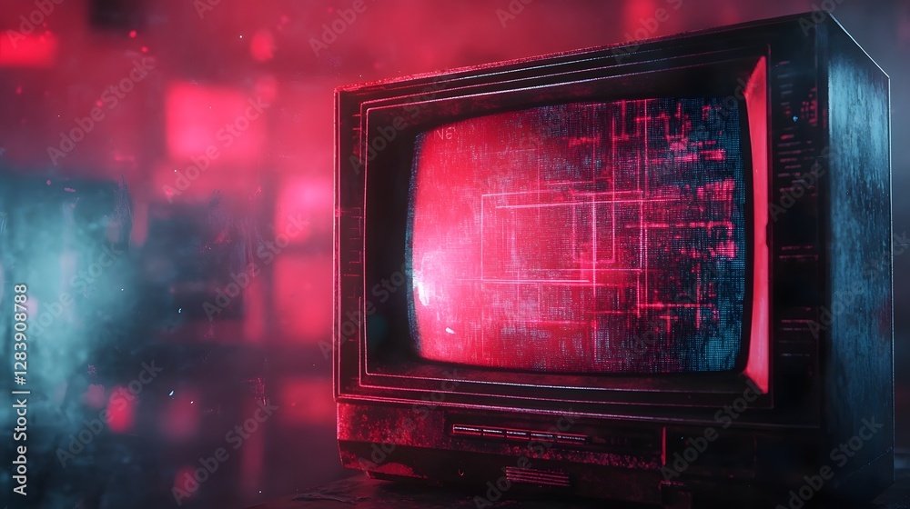 Poster Glitched neon futuristic digital backdrop with intense atmosphere  Surreal modern and experimental visual display with vibrant colors dramatic lighting and a captivating enigmatic aesthetic