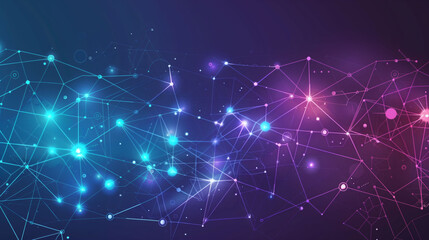 Fototapeta premium Abstract Technology Background with Glowing Lines, Geometric Shapes, and Neon Colors
