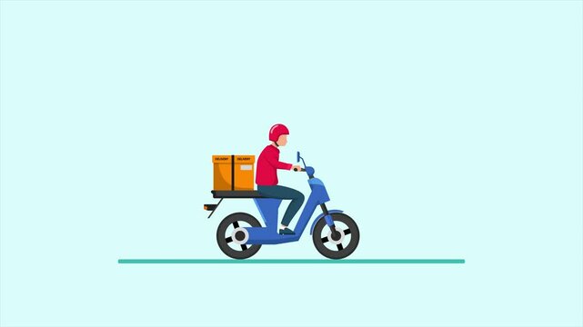 Animated video delivery service concept. Full length animation illustration. High quality 4k footage.