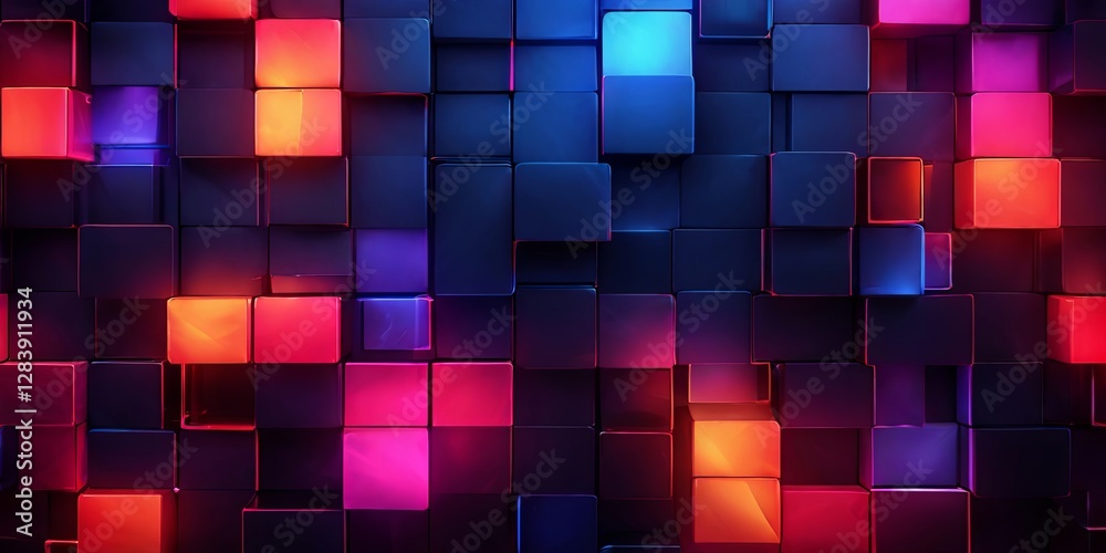 Poster A colorful background with many different colored squares