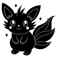 vector illustration of a cartoon cat