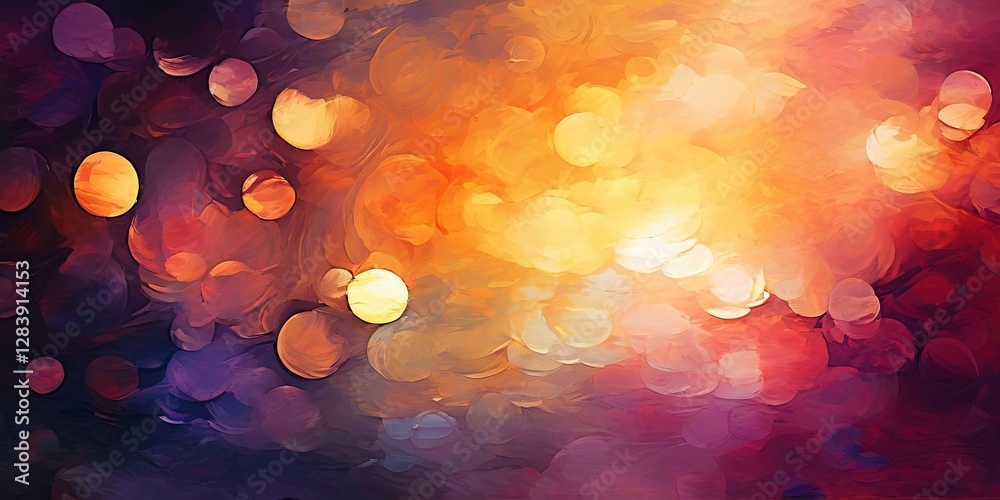 Poster a painting of a colorful background with many circles