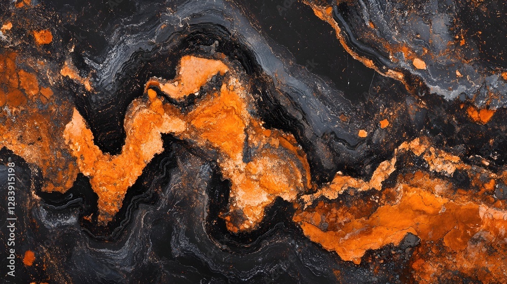 Aufkleber Intense fiery magma texture with vibrant dynamic and scorching abstract background resembling a volcanic eruption  Powerful