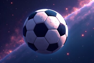 Fototapeta premium Soccer Ball in Space - Futuristic Sports Image