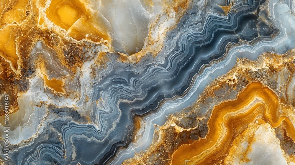 Aufkleber intricate swirling patterns of vibrant mineral layers in naturally formed abstract geological artwor