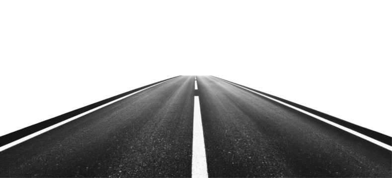 Open road perspective modern landscape transparency background png format white environment clear view