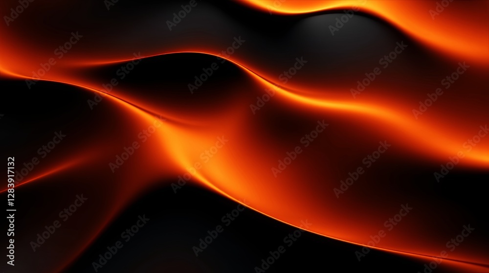 Poster a black and orange background with a wave pattern