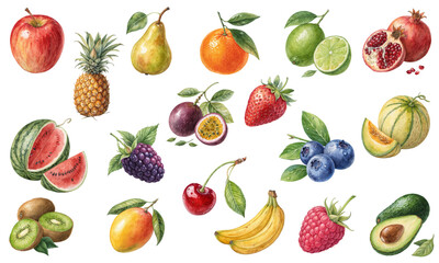 Watercolor Juicy Fruit Collection