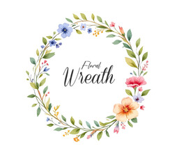 Watercolor Floral Wreath, Wreath Clipart Watercolor