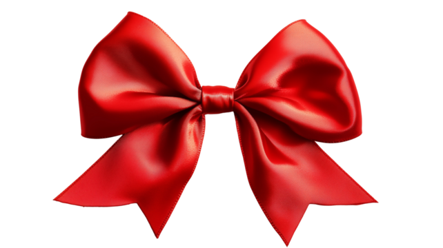 Red Bow PNG isolated transparent white background cut out clipping path, social media, ads, label, banner, poster, download - Elegant Red Ribbon Bow
