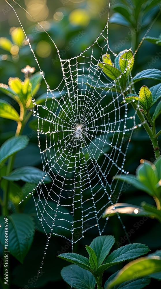 Poster A spider web is shown in the image