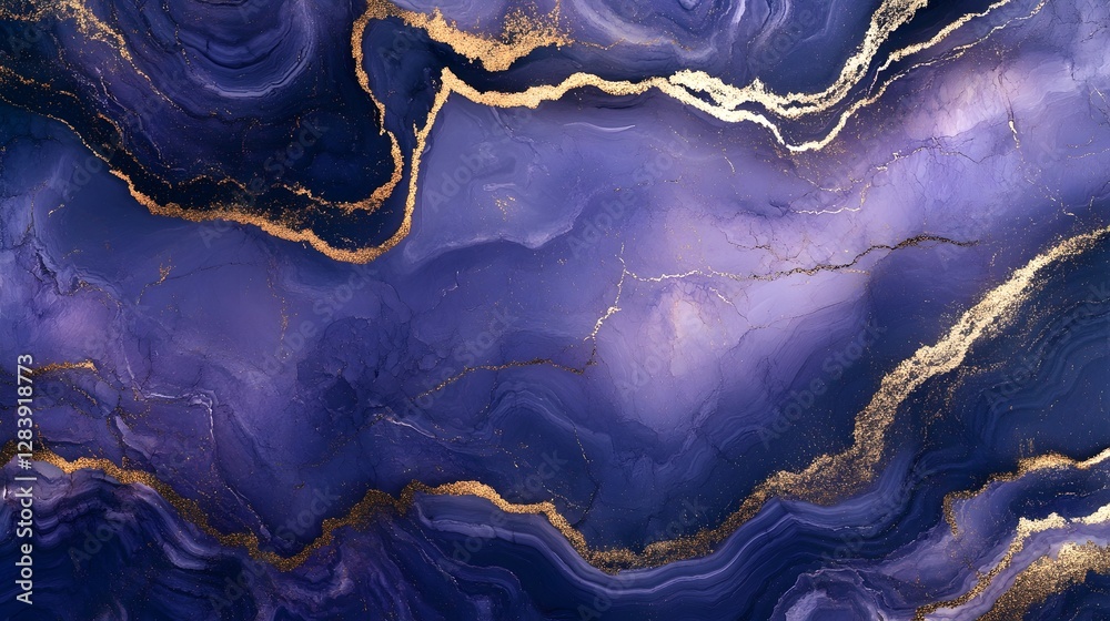 Poster Luxurious abstract fluid marble background with dynamic golden accents creating a mesmerizing and visually striking contemporary digital art design