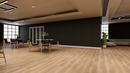 classic restaurant 3d design interior for wall mockup