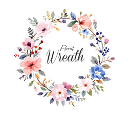 Seamless pattern with pink flowers painted in watercolor style on a white background, elegant floral design	