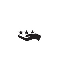 hand in star icon, vector best flat icon.