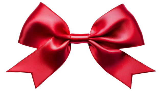 Red Bow PNG isolated transparent white background cut out clipping path, social media, ads, label, banner, poster, download - Elegant Red Ribbon Bow - Powered by Adobe