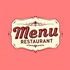 Elegant Restaurant Menu Design Featuring Decorative Frame on Salmon Background for Dining Experience