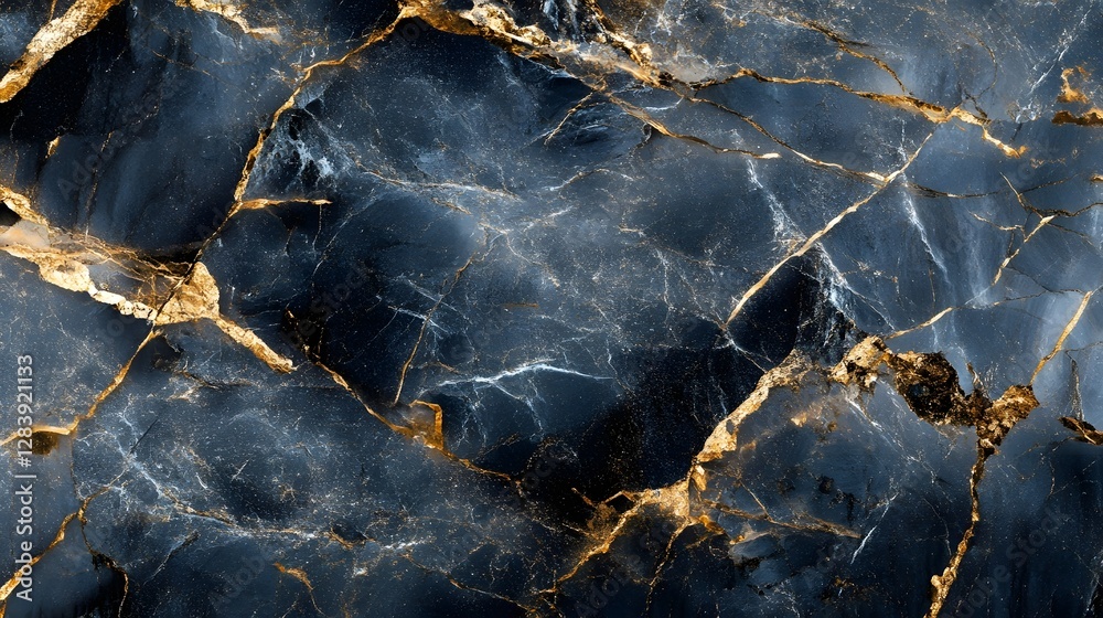 Poster Luxurious and elegant natural marble stone texture and pattern background with golden veins cracks and contrastive colors for premium interior design architecture and premium brand graphics