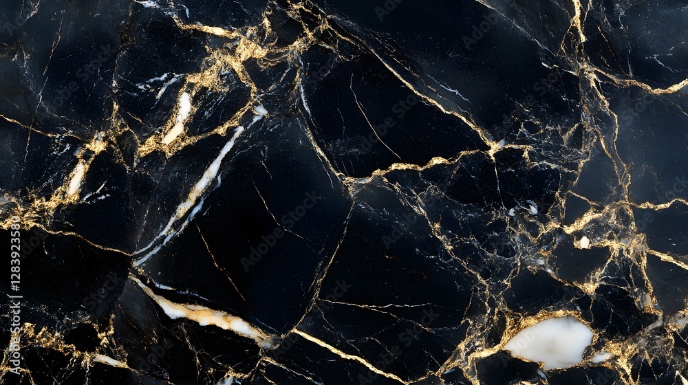 Poster luxurious cracked marble background with golden veins and elegant abstract patterns natural stone te