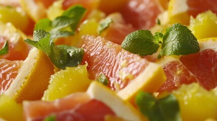 A Colorful Citrus Fruit Salad with Mint