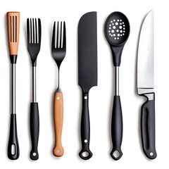 Sleek and Modern Kitchen Utensils Collection Featuring Essential Tools for Culinary Creativity