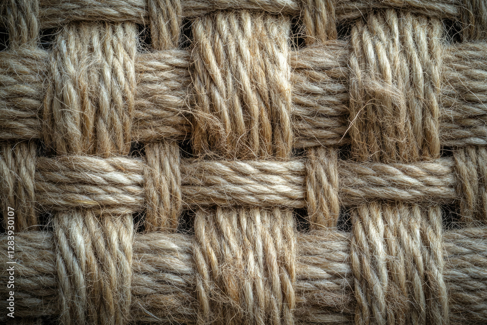 Poster Close-up of a woven texture, showcasing intricate details of natural fiber, creating a rustic and textured pattern.