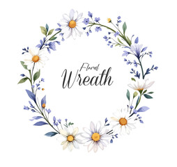 Watercolor Floral Wreath, Wreath Clipart Watercolor, Pastel Pink Flowers Wedding Clipart Wild Floral Clipart	