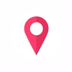 Red Location Pointer Icon for Maps and Navigation Services Highlighting a Specific Position on an Interface