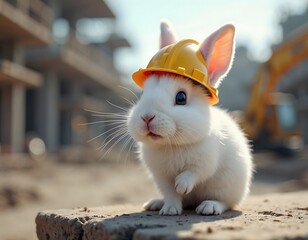 Easter Rabbit at construction site