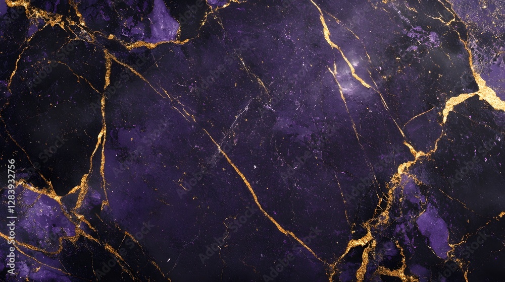 Aufkleber luxurious golden cracked marble texture with an elegant abstract pattern showcasing a rich ornate de