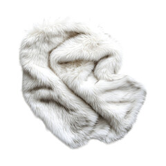 Faux Fur Stole in Icy White Isolated on Transparent Background