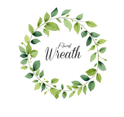 Watercolor Eucalyptus Leaves Wreath Illustration Green, Wedding Leaves	