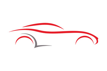 Minimalist Sports Car  Vector Modern Automotive Branding logo.