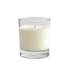 Elegantly Simple White Candle in Clear Glass Holder for Relaxing Atmosphere and Home Decor