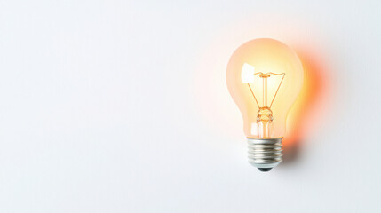 Marketing Strategy and Innovation for Business Growth, Illuminated light bulb on white background