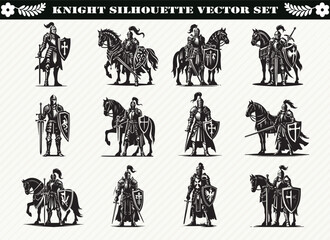 Black Knight Silhouette Illustration for Logos Prints and Design
