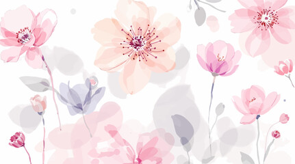 Pink watercolor floral background