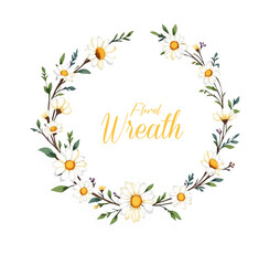 Watercolor Floral Wreath, Wreath Clipart Watercolor, Pastel Pink Flowers Wedding Clipart Wild Floral Clipart	