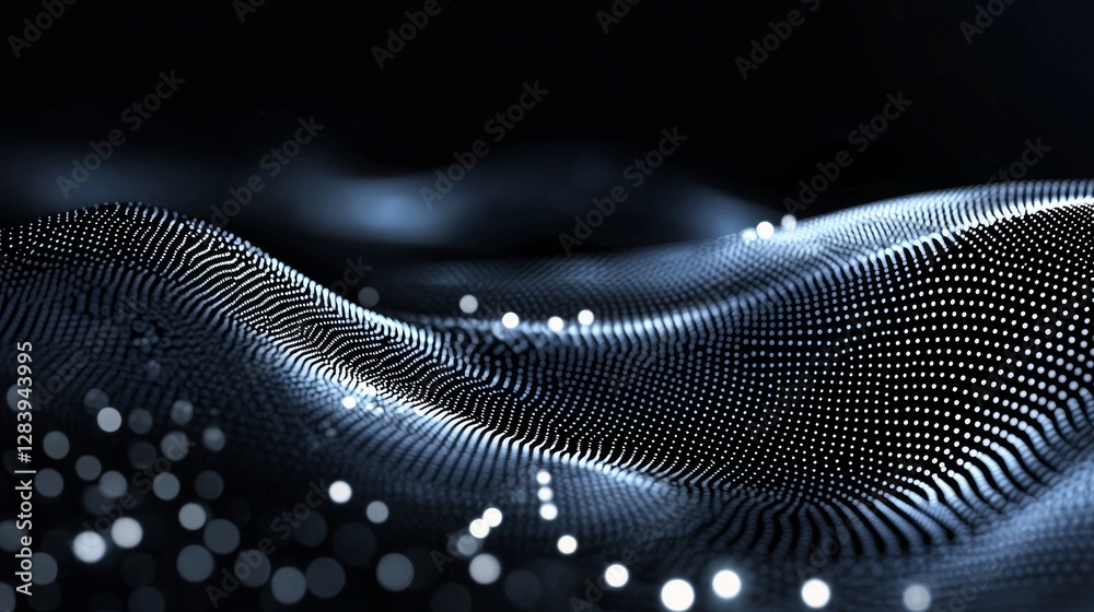 Aufkleber the background features a dot blue pattern screen with a led light gradient texture, an abstract rep