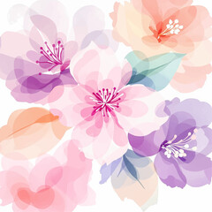 Abstract flowers on a light background © Watercol